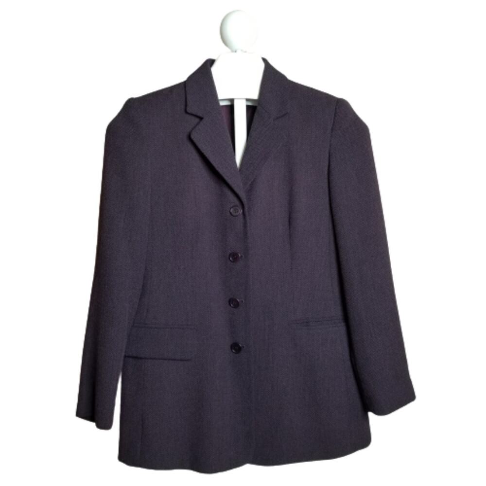 Talbots Herringbone Tweed Blazer Purple 6 Petite‎